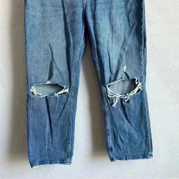 Abercrombie & Fitch Ultra High Rise The Ankle Straight Distressed Jean Size 27/4 - Picture 8 of 11